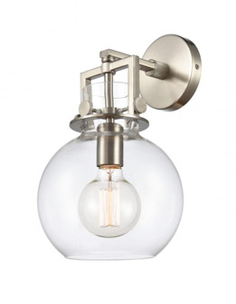 Newton Sphere - 1 Light - 8 inch - Satin Nickel - Sconce (3442|411-1W-SN-G410-8CL)