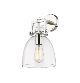 Newton Bell - 1 Light - 8 inch - Polished Nickel - Sconce (3442|411-1W-PN-G412-8CL)