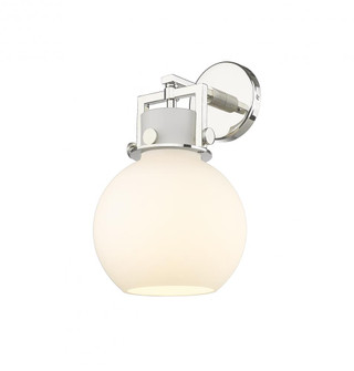 Newton Sphere - 1 Light - 8 inch - Polished Nickel - Sconce (3442|411-1W-PN-G410-8WH)