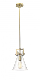 Newton Cone - 1 Light - 8 inch - Brushed Brass - Mini Pendant (3442|411-1SS-BB-G411-8SDY)