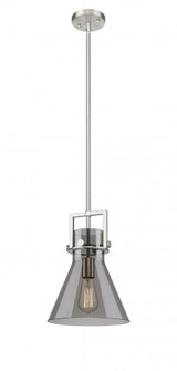 Newton Cone - 1 Light - 10 inch - Brushed Satin Nickel - Stem Hung - Mini Pendant (3442|411-1SM-SN-G411-10SM)