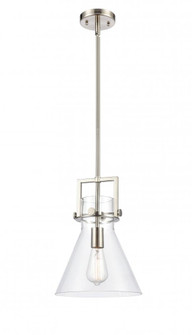 Newton Cone - 1 Light - 10 inch - Satin Nickel - Multi Pendant (3442|411-1SM-SN-G411-10CL)