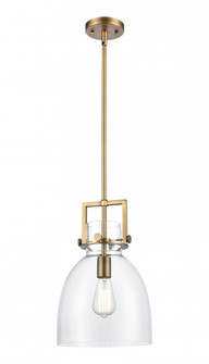 Newton Bell - 1 Light - 10 inch - Brushed Brass - Mini Pendant (3442|411-1SM-BB-G412-10CL)