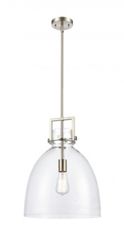 Newton Bell - 1 Light - 14 inch - Satin Nickel - Pendant (3442|411-1SL-SN-G412-14CL)