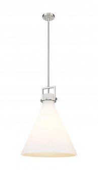 Newton Cone - 1 Light - 18 inch - Brushed Satin Nickel - Cord hung - Pendant (3442|411-1SL-SN-G411-18WH)