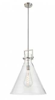 Newton Cone - 1 Light - 18 inch - Satin Nickel - Pendant (3442|411-1SL-SN-G411-18CL)
