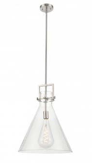 Newton Cone - 1 Light - 16 inch - Satin Nickel - Pendant (3442|411-1SL-SN-G411-16CL)