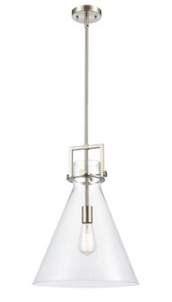 Newton Cone - 1 Light - 14 inch - Satin Nickel - Pendant (3442|411-1SL-SN-G411-14CL)