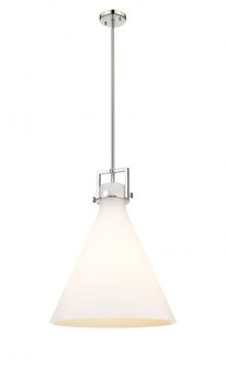 Newton Cone - 1 Light - 18 inch - Polished Nickel - Stem hung - Pendant (3442|411-1SL-PN-G411-18WH)