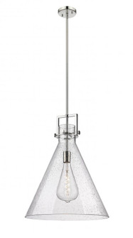 Newton Cone - 1 Light - 18 inch - Polished Nickel - Stem hung - Pendant (3442|411-1SL-PN-G411-18SDY)