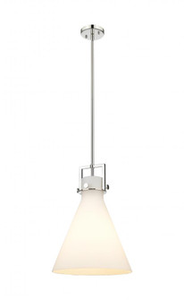 Newton Cone - 1 Light - 14 inch - Polished Nickel - Cord hung - Pendant (3442|411-1SL-PN-G411-14WH)