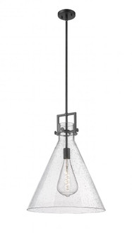 Newton Cone - 1 Light - 18 inch - Matte Black - Stem hung - Pendant (3442|411-1SL-BK-G411-18SDY)