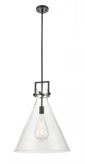 Newton Cone - 1 Light - 18 inch - Matte Black - Pendant (3442|411-1SL-BK-G411-18CL)