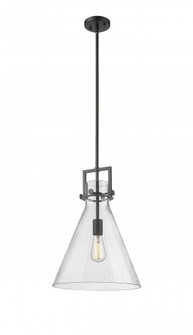 Newton Cone - 1 Light - 14 inch - Matte Black - Stem hung - Pendant (3442|411-1SL-BK-G411-14SDY)