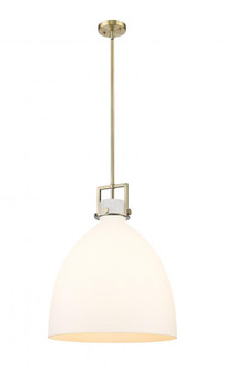 Newton Bell - 1 Light - 18 inch - Brushed Brass - Pendant (3442|411-1SL-BB-G412-18WH)