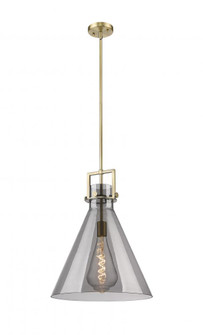 Newton Cone - 1 Light - 16 inch - Brushed Brass - Cord hung - Pendant (3442|411-1SL-BB-G411-16SM)