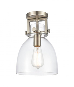 Newton Bell - 1 Light - 8 inch - Satin Nickel - Semi-Flush Mount (3442|411-1F-SN-G412-8CL)
