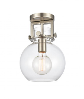 Newton Sphere - 1 Light - 8 inch - Satin Nickel - Semi-Flush Mount (3442|411-1F-SN-G410-8CL)
