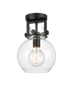 Newton Sphere - 1 Light - 8 inch - Matte Black - Semi-Flush Mount (3442|411-1F-BK-G410-8CL)