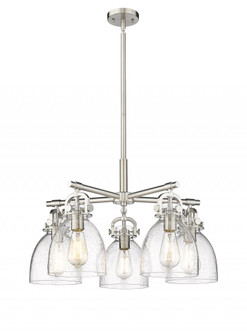 Newton Bell - 5 Light - 26 inch - Satin Nickel - Chandelier (3442|410-5CR-SN-G412-7SDY)