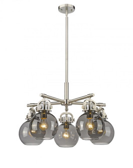 Newton Sphere - 5 Light - 26 inch - Satin Nickel - Chandelier (3442|410-5CR-SN-G410-7SM)