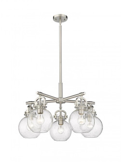 Newton Sphere - 5 Light - 26 inch - Satin Nickel - Chandelier (3442|410-5CR-SN-G410-7SDY)