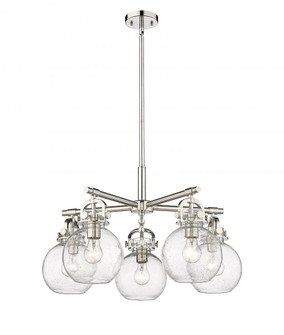 Newton Sphere - 5 Light - 26 inch - Polished Nickel - Chandelier (3442|410-5CR-PN-G410-7SDY)