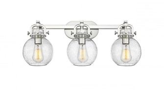 Newton Sphere - 3 Light - 27 inch - Brushed Satin Nickel - Bath Vanity Light (3442|410-3W-SN-G410-7SDY)