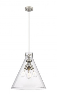 Newton Cone - 3 Light - 18 inch - Satin Nickel - Cord hung - Pendant (3442|410-3PL-SN-G411-18CL)