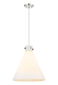 Newton Cone - 3 Light - 18 inch - Polished Nickel - Cord hung - Pendant (3442|410-3PL-PN-G411-18WH)