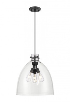 Newton Bell - 3 Light - 18 inch - Matte Black - Cord hung - Pendant (3442|410-3PL-BK-G412-18CL)