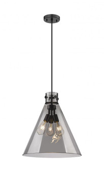 Newton Cone - 3 Light - 18 inch - Matte Black - Cord hung - Pendant (3442|410-3PL-BK-G411-18SM)