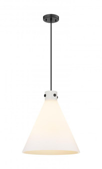 Newton Cone - 3 Light - 18 inch - Matte Black - Cord hung - Pendant (3442|410-3PL-BK-G411-18WH)