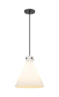 Newton Cone - 3 Light - 16 inch - Matte Black - Cord hung - Pendant (3442|410-3PL-BK-G411-16WH)