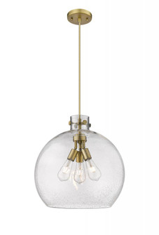 Newton Sphere - 3 Light - 18 inch - Brushed Brass - Cord hung - Pendant (3442|410-3PL-BB-G410-18SDY)