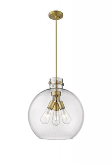 Newton Sphere - 3 Light - 16 inch - Brushed Brass - Cord hung - Pendant (3442|410-3PL-BB-G410-16CL)