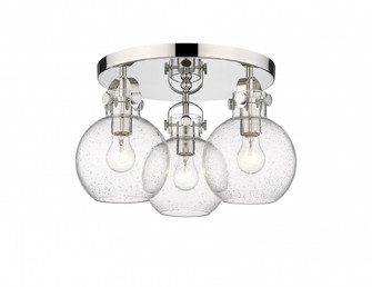 Newton Sphere - 3 Light - 18 inch - Polished Nickel - Semi-Flush Mount (3442|410-3F-PN-G410-7SDY)
