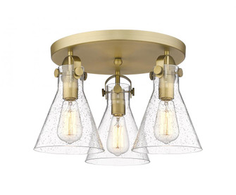 Newton Cone - 3 Light - 18 inch - Brushed Brass - Semi-Flush Mount (3442|410-3F-BB-G411-7SDY)
