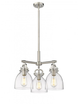 Newton Bell - 3 Light - 21 inch - Satin Nickel - Pendant (3442|410-3CR-SN-G412-7CL)
