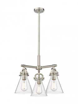 Newton Cone - 3 Light - 21 inch - Satin Nickel - Pendant (3442|410-3CR-SN-G411-7CL)