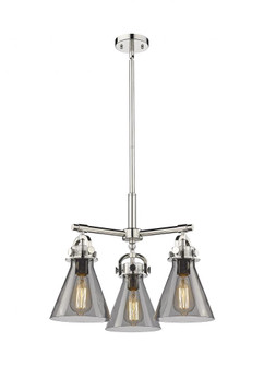 Newton Cone - 3 Light - 21 inch - Polished Nickel - Pendant (3442|410-3CR-PN-G411-7SM)