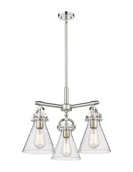 Newton Cone - 3 Light - 21 inch - Polished Nickel - Pendant (3442|410-3CR-PN-G411-7SDY)
