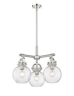 Newton Sphere - 3 Light - 21 inch - Polished Nickel - Pendant (3442|410-3CR-PN-G410-7SDY)
