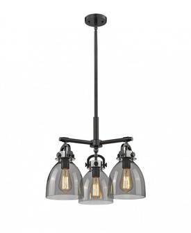Newton Bell - 3 Light - 21 inch - Matte Black - Pendant (3442|410-3CR-BK-G412-7SM)