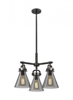Newton Cone - 3 Light - 21 inch - Matte Black - Pendant (3442|410-3CR-BK-G411-7SM)