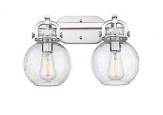 Newton Sphere - 2 Light - 17 inch - Brushed Satin Nickel - Bath Vanity Light (3442|410-2W-SN-G410-7SDY)