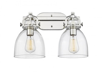 Newton Bell - 2 Light - 17 inch - Polished Nickel - Bath Vanity Light (3442|410-2W-PN-G412-7CL)