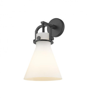 Newton Cone - 1 Light - 8 inch - Matte Black - Sconce (3442|410-1W-BK-G411-8WH)