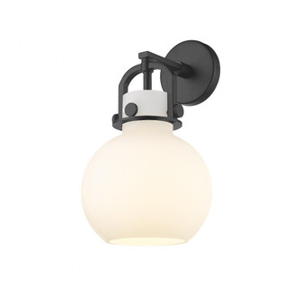 Newton Sphere - 1 Light - 8 inch - Matte Black - Sconce (3442|410-1W-BK-G410-8WH)