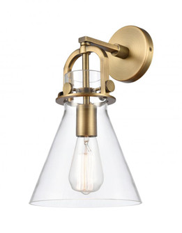 Newton Cone - 1 Light - 8 inch - Brushed Brass - Sconce (3442|410-1W-BB-G411-8CL)